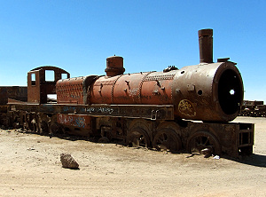 Beim Zugfriedhof in Uyuni