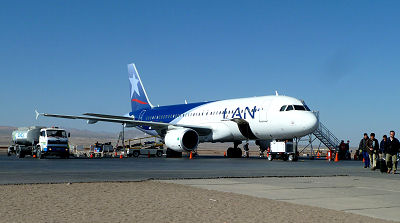 Auf dem Flughafen von Calama
