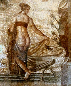 Mosaik Leda und der Schwan aus einem römischen Haus 3. Jhdt. nach Christus