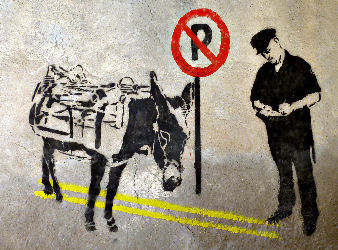 Nicht ganz ernst gemeintes 'Parkverbot' in Paphos