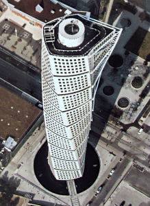 Turning Torso in Malmö von oben