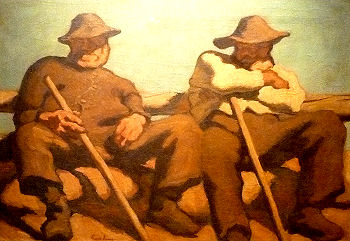 Ruhende Hirten von Albin Egger-Lienz ausgestellt im Schloss Bruck