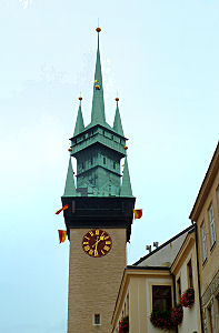 Das Wahrzeichen der Stadt Znaim, der Rathausturm